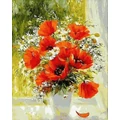 Kép 2/9 - Pipacsok és százszorszépek - Számfestő készlet, kerettel (40x50 cm)