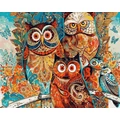 Kép 2/9 - Baglyok - Számfestő készlet, kerettel (40x50 cm)