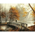 Kép 2/9 - Híd az őszi parkban - Számfestő készlet, kerettel (40x50 cm)