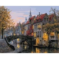Kép 2/9 - Régi belga utcák, Brugge - Számfestő készlet, kerettel (40x50 cm)