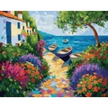 Kép 2/8 - Virágos menedék - Számfestő készlet, kerettel (40x50 cm)