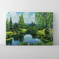 Kép 1/8 - Nyárfa a folyó mellett - Gyémántszemes kirakó készlet, kerettel (40x50 cm)