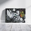 Kép 8/8 - Cica és pillangó - Gyémántszemes kirakó készlet, kerettel (40x50 cm)