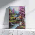 Kép 8/8 - Ház a patakparton - Gyémántszemes kirakó készlet, kerettel (40x50 cm)