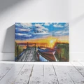Kép 8/8 - Nyári este a tavon - Gyémántszemes kirakó készlet, kerettel (40x50 cm)