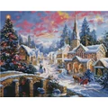 Kép 2/8 - Adventi városka - Gyémántszemes kirakó készlet, kerettel (40x50 cm)