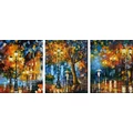 Kép 2/9 - Afremov: Esti séta - Többrészes számfestő, kerettel (50x120 cm)