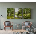 Kép 9/9 - Nyírfák a patakparton - Többrészes számfestő, kerettel (50x120 cm)