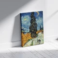 Kép 3/9 - Van Gogh: Út ciprusokkal és csillaggal - Számfestő készlet, kerettel (50x65 cm)