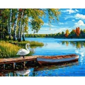 Kép 2/8 - Fehér szárnyak visszhangja - Számfestő készlet, kerettel (40x50 cm)