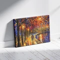 Kép 3/9 - Leonid Afremov - Séta a lámpák alatt - Számfestő készlet, kerettel (50x65 cm)