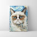 Kép 1/9 - Van Gogh: Grumpy Cat - Számfestő készlet, kerettel (40x50 cm)