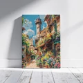 Kép 7/8 - Virágzó utca - Számfestő készlet, kerettel (40x50 cm)