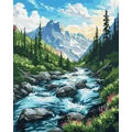 Kép 2/8 - Sziklás patak - Számfestő készlet, kerettel (40x50 cm)