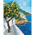Kép 2/8 - Narancsillatú görög táj - Számfestő készlet, kerettel (40x50 cm)