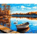 Kép 2/8 - Tó ősszel - Számfestő készlet, kerettel (40x50 cm)