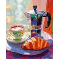 Kép 2/8 - Francia reggel - Számfestő készlet, kerettel (40x50 cm)