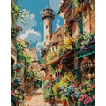Kép 2/8 - Virágzó utca - Számfestő készlet, kerettel (40x50 cm)