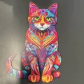 Kép 6/11 - Fa puzzle – Színes cica (172 darabos)