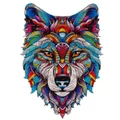 Kép 9/10 - Fa puzzle – Színes farkas (170 darabos)