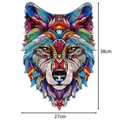 Kép 4/10 - Fa puzzle – Színes farkas (170 darabos)