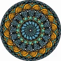 Kép 2/6 - Fény és harmónia - Számfestő készlet, kerek kerettel (40x40 cm)