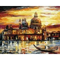 Kép 2/9 - Aranyló naplemente Velencében - Számfestő készlet, kerettel (40x50 cm)