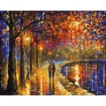 Kép 2/9 - Leonid Afremov - Séta a lámpák alatt - Számfestő készlet, kerettel (50x65 cm)