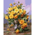 Kép 2/9 - Sárga rózsa csokor - Számfestő készlet, kerettel (40x50 cm)