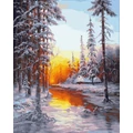 Kép 2/9 - Téli erdő - Számfestő készlet, kerettel (40x50 cm)