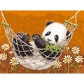 Kép 2/9 - Lazulós panda - Számfestő készlet, kerettel (30x40 cm)
