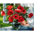 Kép 2/9 - Pipacs csokor - Számfestő készlet, kerettel (40x50 cm)