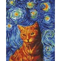 Kép 2/9 - Van Gogh macskája - Számfestő készlet, kerettel (40x50 cm)