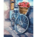 Kép 2/9 - Virágba borult kerékpár - Számfestő készlet, kerettel (40x50 cm)