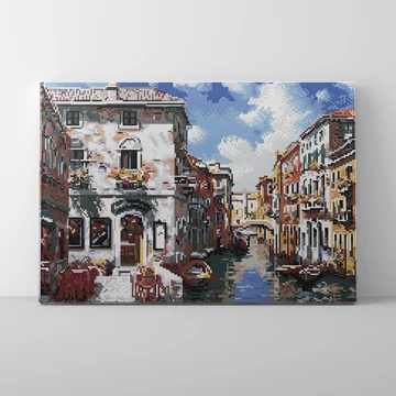 Romantikus Velence - Gyémántszemes kirakó készlet, kerettel (40x50 cm) 