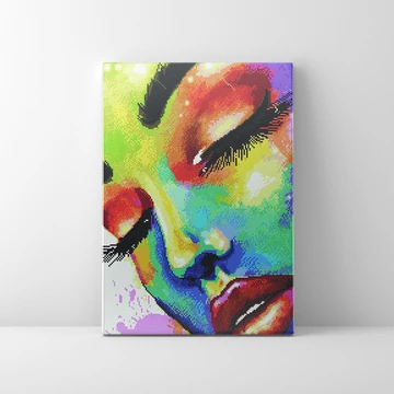 Színes lány - Gyémántszemes kirakó készlet, kerettel (40x50 cm)