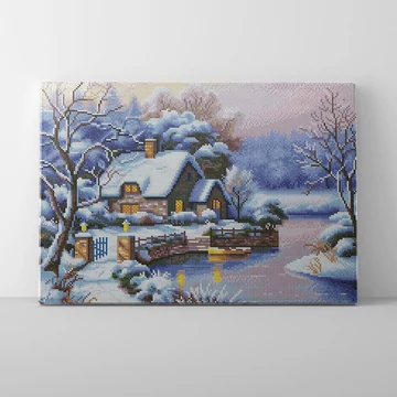 Havas táj - Gyémántszemes kirakó készlet, kerettel (40x50 cm)