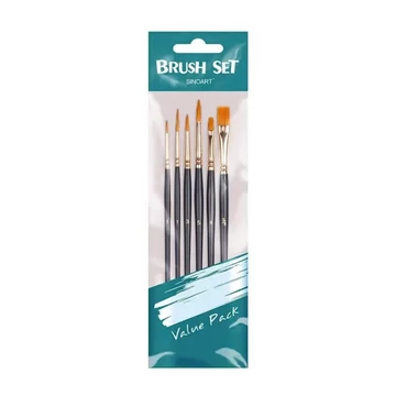 Szintetikus ecsetkészlet - 5 darabos, vegyes