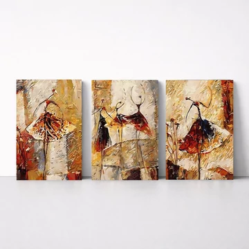 Tánc - Többrészes számfestő, kerettel (50x120 cm)