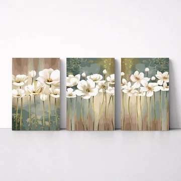 Virágok - Többrészes számfestő, kerettel (50x120 cm)