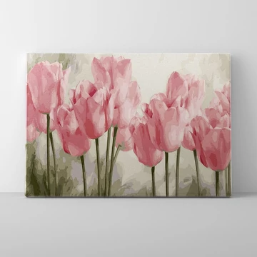 Mályva tulipánok - Számfestő készlet, kerettel (40x50 cm)