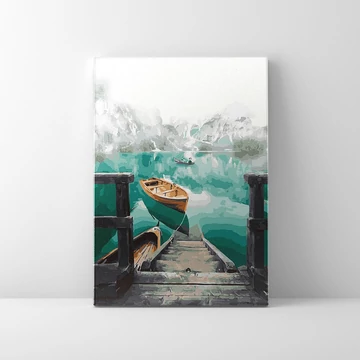 Felhős fjordok - Számfestő készlet, kerettel (40x50 cm)