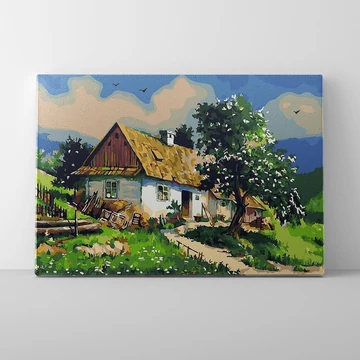 Tanya a domboldalban - Számfestő készlet, kerettel (40x50 cm)