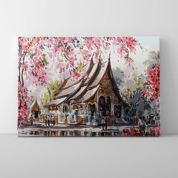 Japán kert - Számfestő készlet, kerettel (40x50 cm)