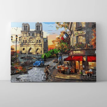 Párizsi utcák - Számfestő készlet, kerettel (40x50 cm)