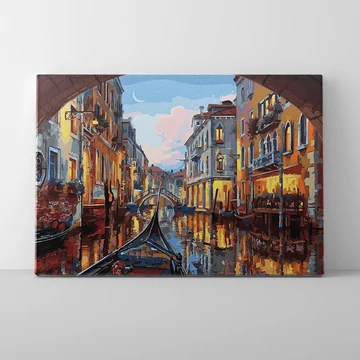 Velencei csatornák - Számfestő készlet, kerettel (40x50 cm)