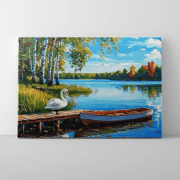 Fehér szárnyak visszhangja - Számfestő készlet, kerettel (40x50 cm)