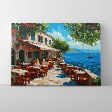 Tengerparti terasz - Számfestő készlet, kerettel (40x50 cm)