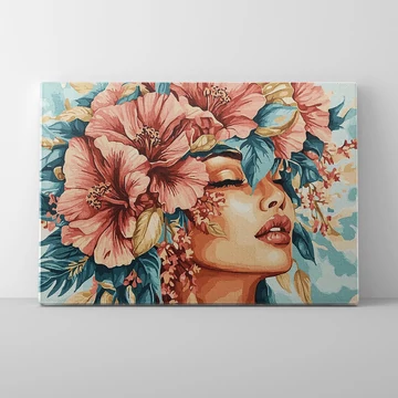 Virágzó gyengédség - Számfestő készlet, kerettel (40x50 cm)