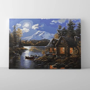Halászház - Számfestő készlet, kerettel (40x50 cm)